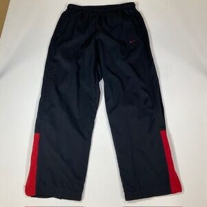 Nike Track Pants Black Red Side Stripe Elastic Waistband Mens‎ Large